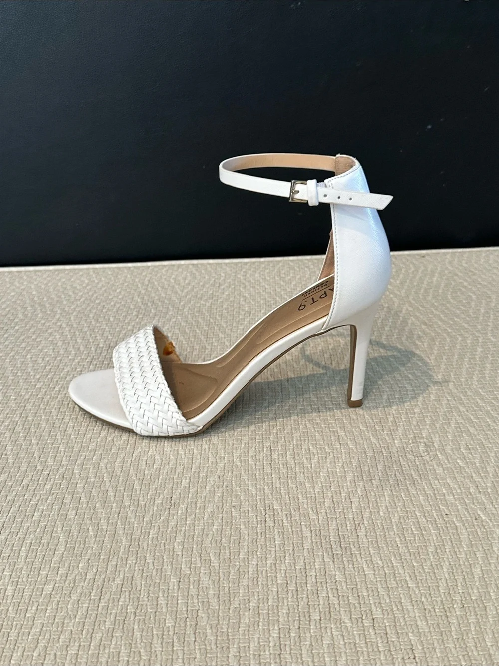 Apt. 9 White Braided Toe Ankle-Strap Stiletto Sandals